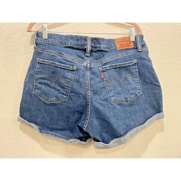 LEVI'S SHORTS 32 Blue Denim Jean Levis Distressed Summer Outdoor Beach Casual - Picture 2 of 6